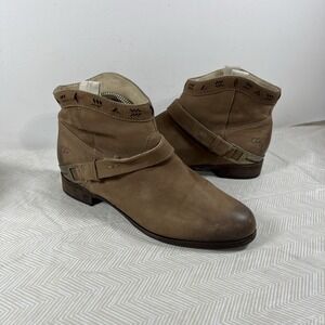 Ugg Womens 8 Austin Pull On Leather Short Cowboy Boots 3179 Western Biker Moto